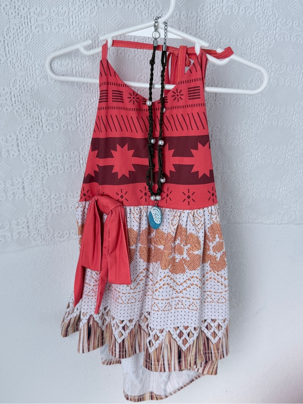 Moana Inspired Dress and Necklace size 4T